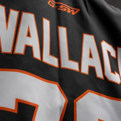 Close-up of custom embroidery
